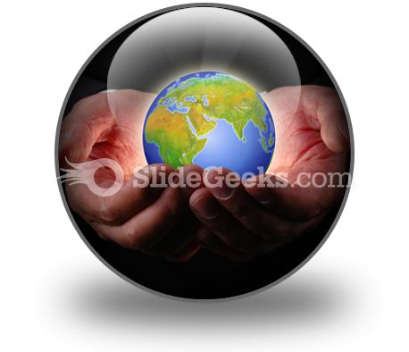 powerpoint icon. Earth In Hands PowerPoint Icon C