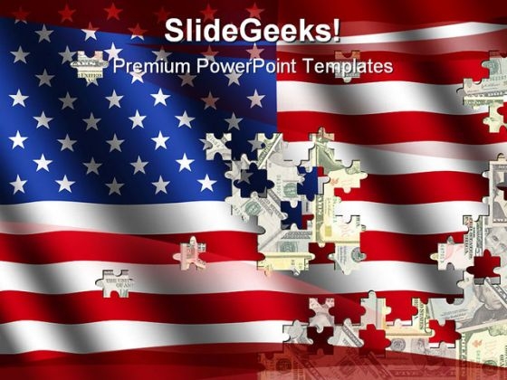 american flag background for powerpoint. Flag And Dollar Puzzle Shapes