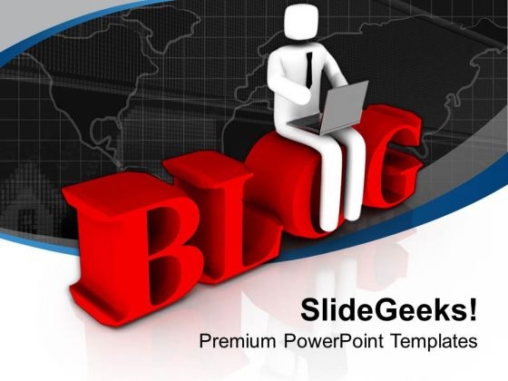 Writing Blog Is Excellent Skill Powerpoint Templates Ppt Backgrounds For Slides 0613 Excellent Powerpoint Templates