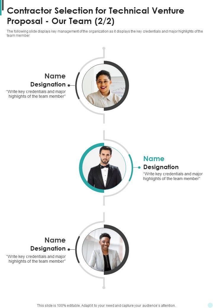 Contractor_Selection_For_Technical_Venture_Proposal_Our_Team_One_Pager_Sample_Example_Document_Slide_2.jpg