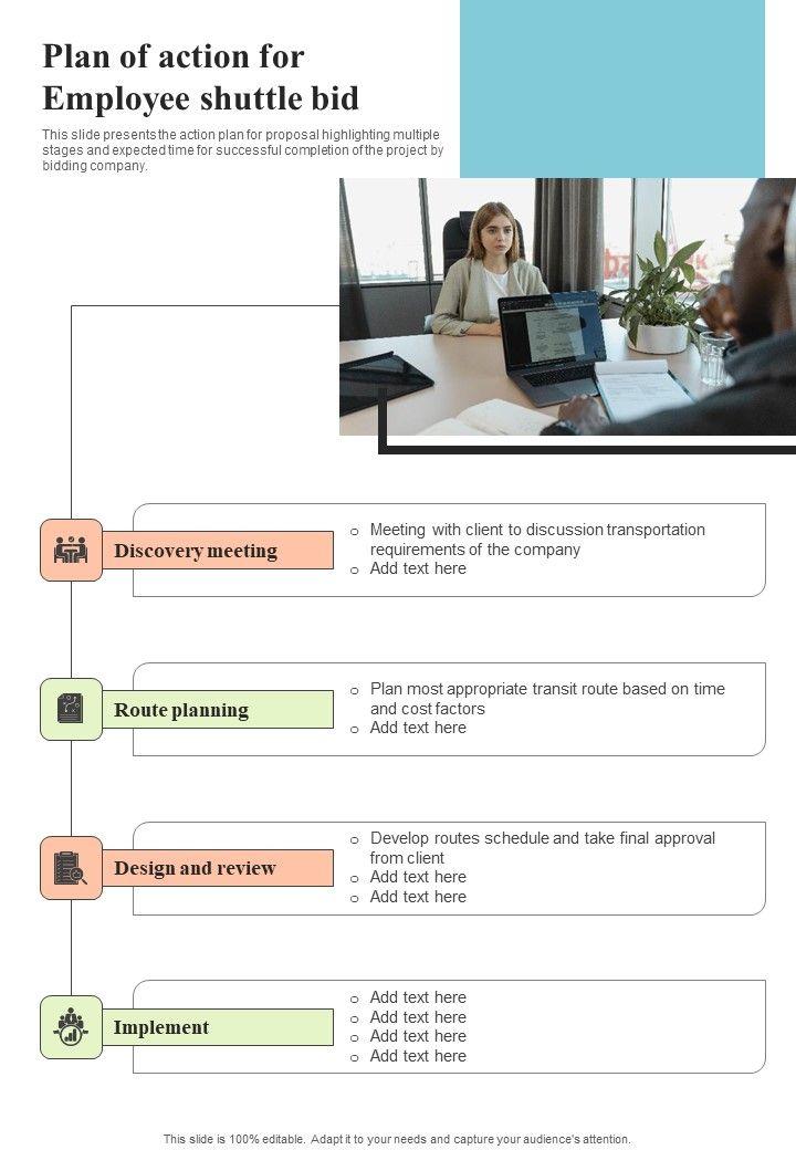 Plan_Of_Action_For_Employee_Shuttle_Bid_One_Pager_Sample_Example_Document_Slide_1.jpg