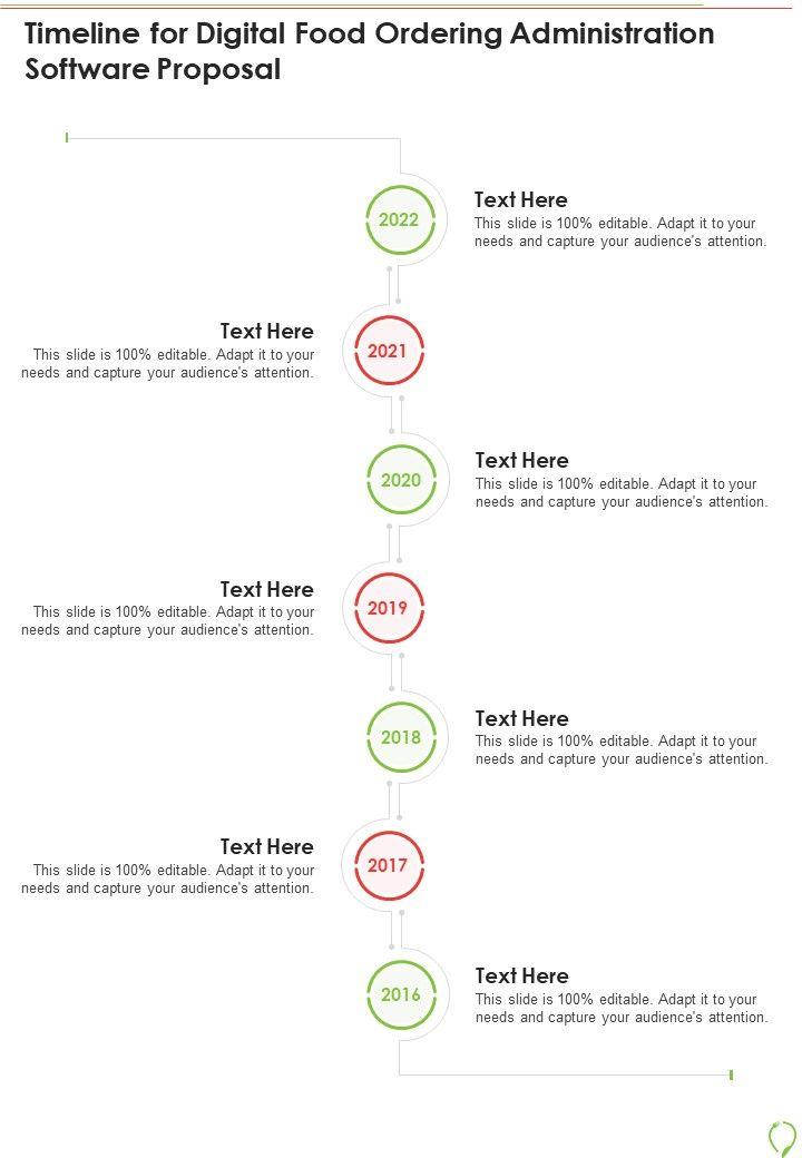 Timeline_For_Digital_Food_Ordering_Administration_Software_Proposal_One_Pager_Sample_Example_Document_Slide_1.jpg