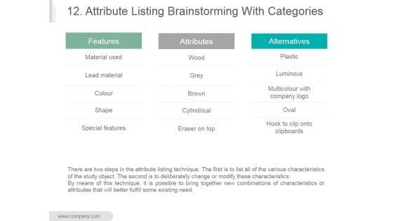 12_Attribute_Listing_Brainstorming_With_Categories_Ppt_PowerPoint_Presentation_Designs_Slide_1.jpg