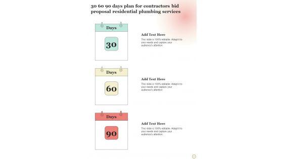 30_60_90_Days_Plan_Contractors_Bid_Proposal_Residential_Plumbing_Services_One_Pager_Sample_Example_Document_Slide_1.jpg