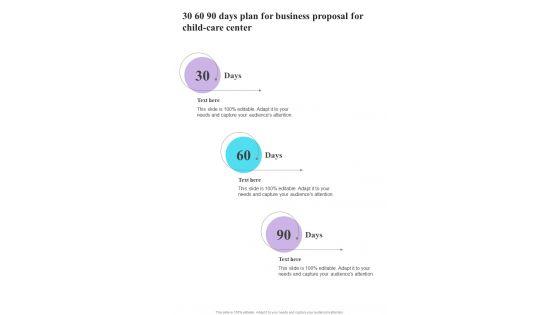 30_60_90_Days_Plan_For_Business_Proposal_For_Child_Care_Center_One_Pager_Sample_Example_Document_Slide_1.jpg