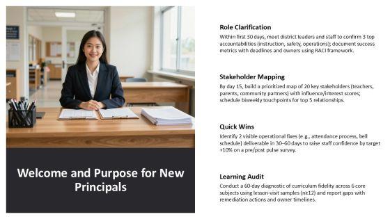 30 60 90 Day Plan For New Principals PPT Guidelines VM