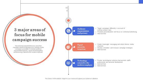 3 Major Areas Of Focus For Mobile Campaign Success Template PDF 3 Major Areas Of Focus For Mobile Campaign Success Template PDF