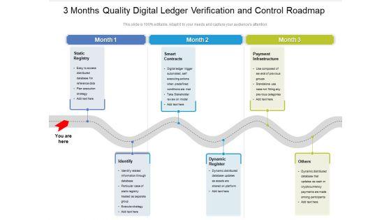 3_Months_Quality_Digital_Ledger_Verification_And_Control_Roadmap_Diagrams_Slide_1.jpg