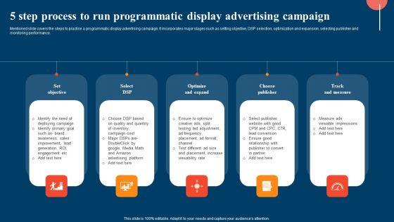5 Step Process To Run Programmatic Display Advertising Campaign Ppt Layouts Topics PDF 5 Step Process To Run Programmatic Display Advertising Campaign Ppt Layouts Topics PDF