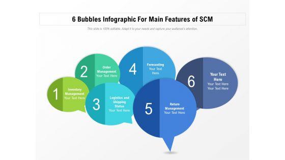 6_Bubbles_Infographic_For_Main_Features_Of_SCM_Ppt_PowerPoint_Presentation_File_Structure_PDF_Slide_1.jpg