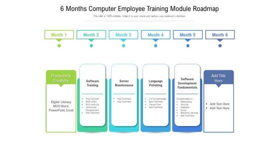 6 Months Computer Employee Training Module Roadmap Summary 6 Months Computer Employee Training Module Roadmap Summary