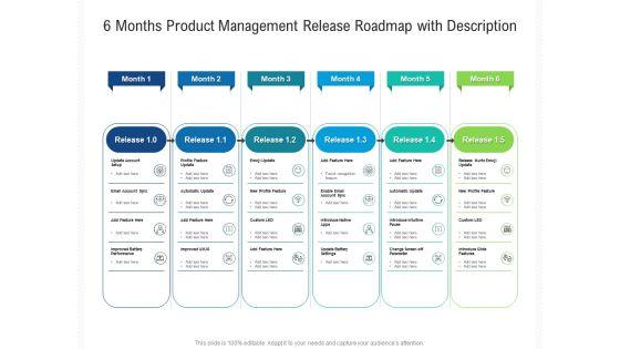 6 Months Product Management Release Roadmap With Description Graphics 6 Months Product Management Release Roadmap With Description Graphics