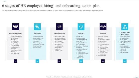 6_Stages_Of_HR_Employee_Hiring_And_Onboarding_Action_Plan_Information_PDF_Slide_1.jpg