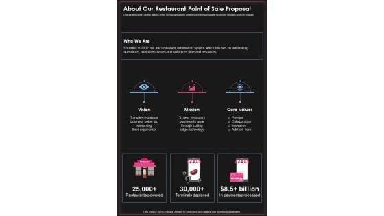 About_Our_Restaurant_Point_Of_Sale_Proposal_One_Pager_Sample_Example_Document_Slide_1.jpg