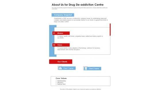 About_Us_For_Drug_De_Addiction_Centre_One_Pager_Sample_Example_Document_Slide_1.jpg