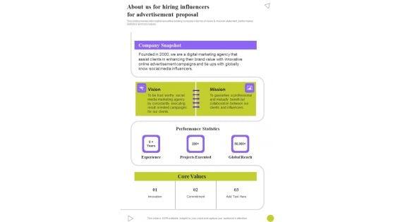 About_Us_For_Hiring_Influencers_For_Advertisement_Proposal_One_Pager_Sample_Example_Document_Slide_1.jpg