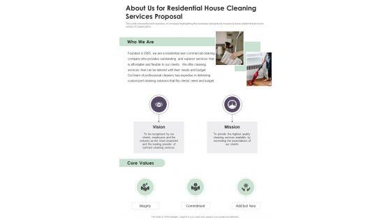 About_Us_For_Residential_House_Cleaning_Services_Proposal_One_Pager_Sample_Example_Document_Slide_1.jpg