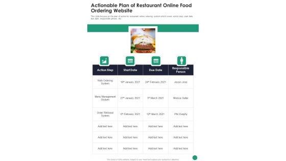 Actionable_Plan_Of_Restaurant_Online_Food_Ordering_Website_One_Pager_Sample_Example_Document_Slide_1.jpg