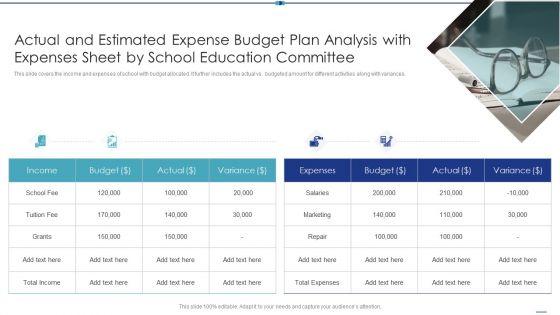 Actual_And_Estimated_Expense_Budget_Plan_Analysis_With_Expenses_Sheet_By_School_Education_Committee_Summary_PDF_Slide_1.jpg