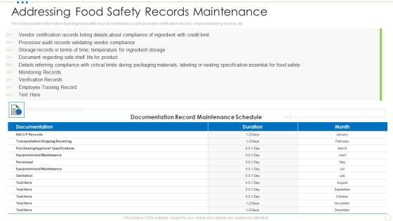 Addressing Food Safety Records Maintenance Food Security Excellence Ppt Portfolio Layout PDF Addressing Food Safety Records Maintenance Food Security Excellence Ppt Portfolio Layout PDF