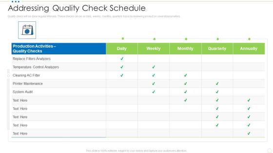 Addressing Quality Check Schedule Food Security Excellence Ppt Pictures Background PDF Addressing Quality Check Schedule Food Security Excellence Ppt Pictures Background PDF