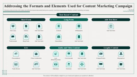 Addressing_The_Formats_And_Elements_Used_For_Content_Marketing_Campaign_Professional_PDF_Slide_1.jpg