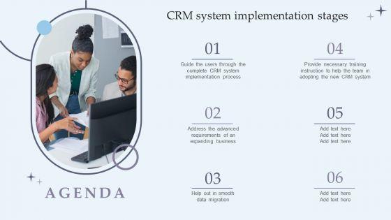 Agenda CRM System Implementation Stages Template PDF Agenda CRM System Implementation Stages Template PDF