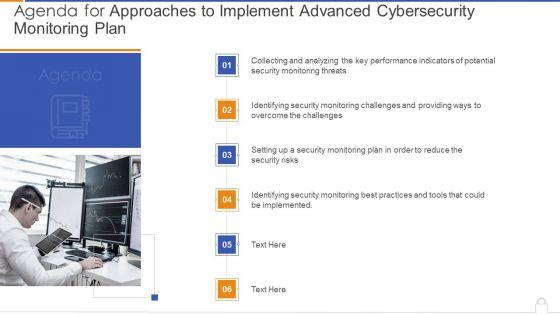 Agenda_For_Approaches_To_Implement_Advanced_Cybersecurity_Monitoring_Plan_Brochure_PDF_Slide_1.jpg