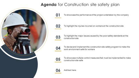 Agenda For Construction Site Safety Plan PowerPoint Presentation PPT Template PDF Agenda For Construction Site Safety Plan PowerPoint Presentation PPT Template PDF