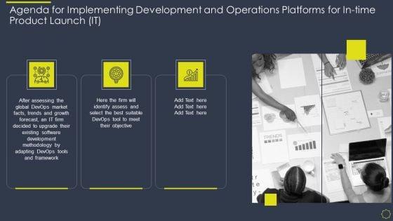 Agenda_For_Implementing_Development_And_Operations_Platforms_For_In_Time_Product_Launch_IT_Brochure_PDF_Slide_1.jpg