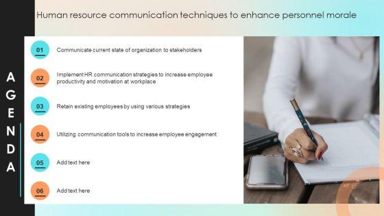 Agenda_Human_Resource_Communication_Techniques_To_Enhance_Personnel_Morale_Slides_PDF_Slide_1.jpg