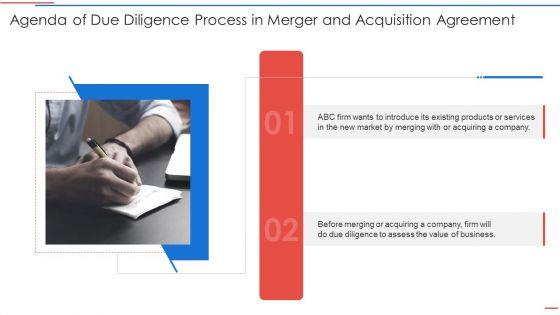 Agenda_Of_Due_Diligence_Process_In_Merger_And_Acquisition_Agreement_Pictures_PDF_Slide_1.jpg