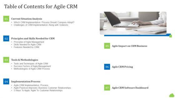 Agile_Customer_Relationship_Management_It_Table_Of_Contents_For_Agile_Crm_Brochure_PDF_Slide_1.jpg