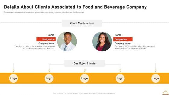 Appetizers_Company_Investor_Funding_Details_About_Clients_Associated_To_Food_And_Beverage_Company_Designs_PDF_Slide_1.jpg