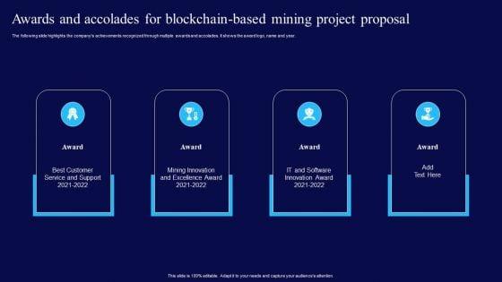 Awards_And_Accolades_For_Blockchain_Based_Mining_Project_Proposal_Ppt_Ideas_Templates_PDF_Slide_1.jpg