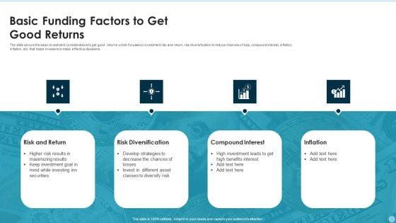 Basic_Funding_Factors_To_Get_Good_Returns_Ppt_PowerPoint_Presentation_Icon_Diagrams_PDF_Slide_1.jpg