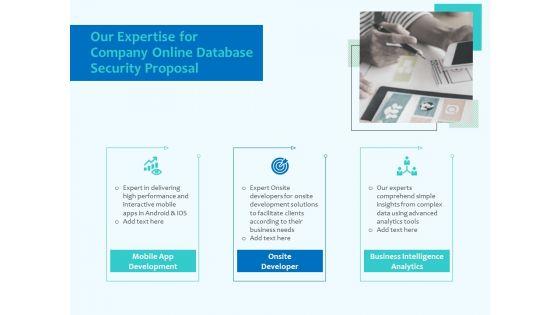 Best_Data_Security_Software_Our_Expertise_For_Company_Online_Database_Security_Proposal_Formats_PDF_Slide_1.jpg