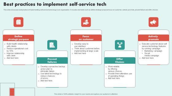 Best Practices To Implement Self Service Tech Template PDF Best Practices To Implement Self Service Tech Template PDF