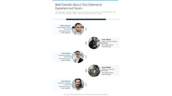 Brand Building And Promotion Brief Details About Our Extensive One Pager Sample Example Document Brand Building And Promotion Brief Details About Our Extensive One Pager Sample Example Document