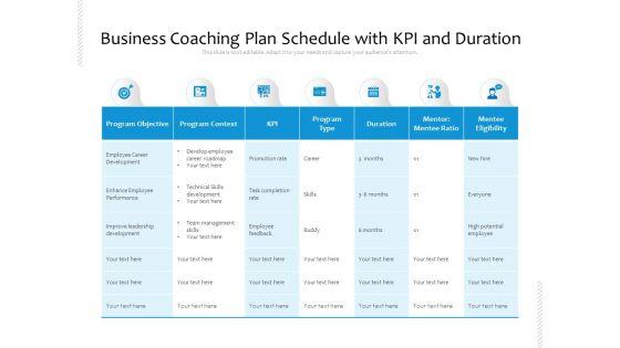 Business_Coaching_Plan_Schedule_With_KPI_And_Duration_Ppt_PowerPoint_Presentation_Gallery_Files_PDF_Slide_1.jpg