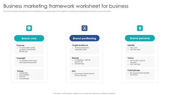 Business Marketing Framework Worksheet For Business Background PDF Business Marketing Framework Worksheet For Business Background PDF