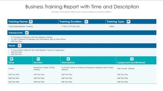 Business_Training_Report_With_Time_And_Description_Ppt_PowerPoint_Presentation_Model_Introduction_PDF_Slide_1.jpg
