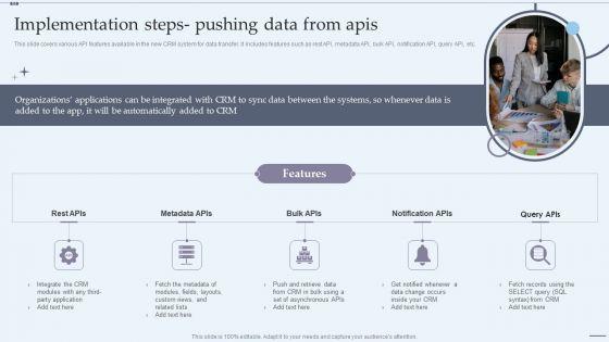 CRM System Implementation Stages Implementation Steps Pushing Data From Apis Summary PDF CRM System Implementation Stages Implementation Steps Pushing Data From Apis Summary PDF
