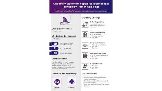 Capability_Statement_Report_For_Informational_Technology_Firm_In_One_Page_PDF_Document_PPT_Template_Slide_1.jpg