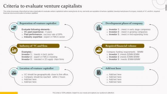 Capital_Acquisition_Strategy_For_Startup_Business_Criteria_To_Evaluate_Venture_Capitalists_Template_PDF_Slide_1.jpg