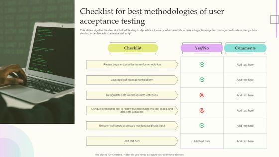 Checklist For Best Methodologies Of User Acceptance Testing Designs PDF Checklist For Best Methodologies Of User Acceptance Testing Designs PDF
