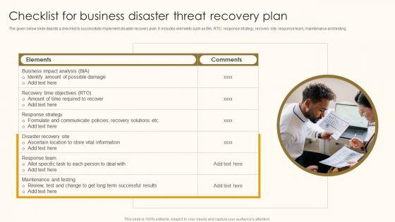 Checklist_For_Business_Disaster_Threat_Recovery_Plan_Ppt_Inspiration_Design_Ideas_PDF_Slide_1.jpg