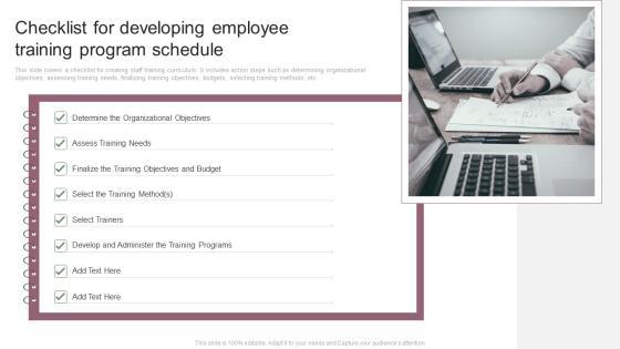 Checklist For Developing Employee Training Programe Schedule Slides PDF Checklist For Developing Employee Training Programe Schedule Slides PDF