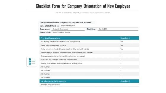 Checklist_Form_For_Company_Orientation_Of_New_Employee_Ppt_PowerPoint_Presentation_File_Styles_PDF_Slide_1.jpg