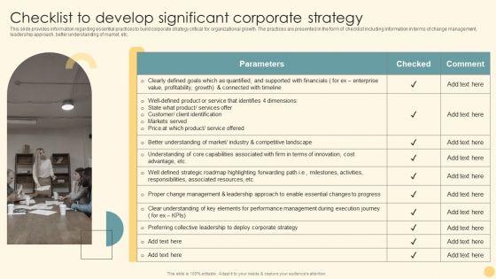 Checklist_To_Develop_Significant_Corporate_Strategy_Ppt_PowerPoint_Presentation_File_Background_Images_PDF_Slide_1.jpg